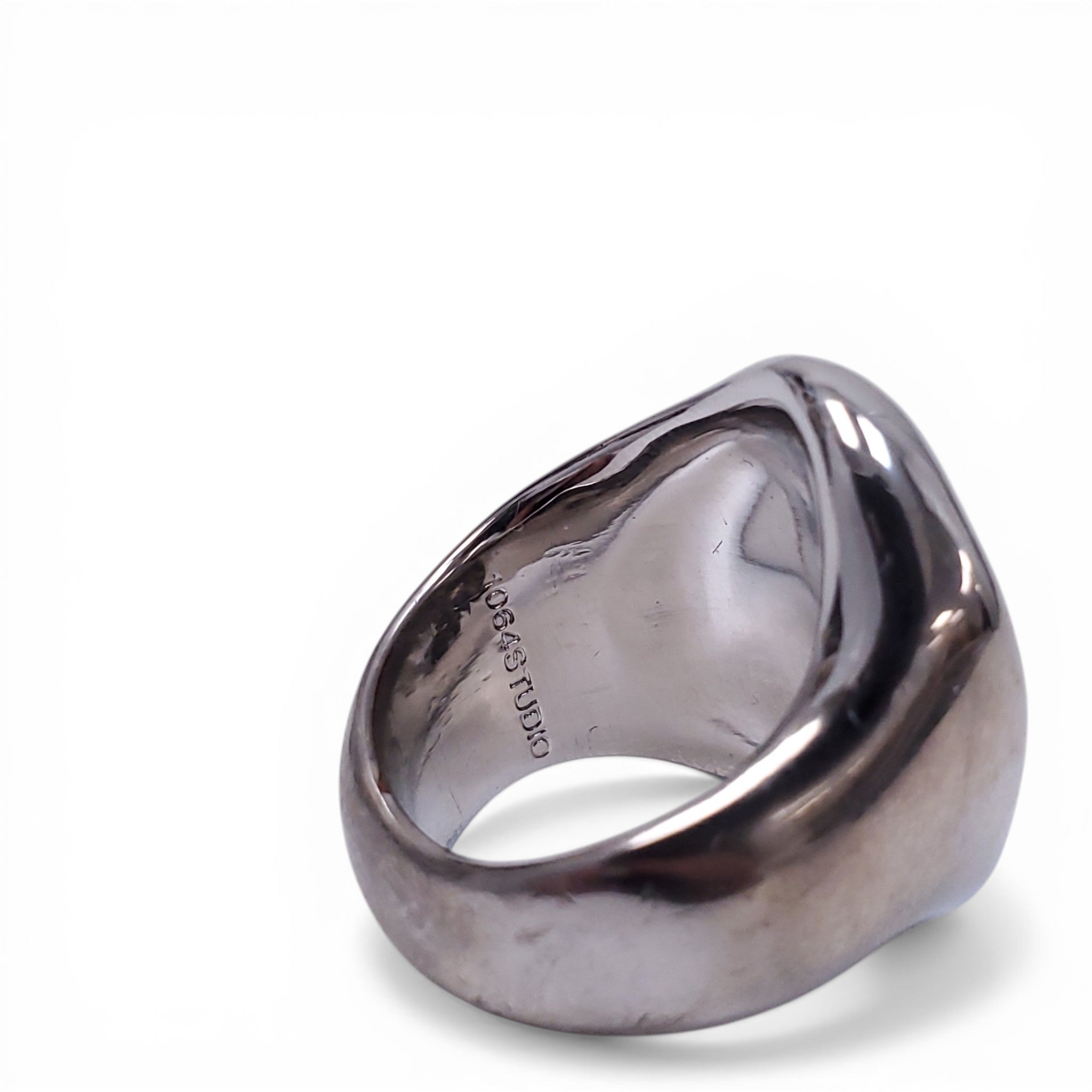 1064 STUDIO SHAPE OF WATER SILVER RING - SIZE 4.5