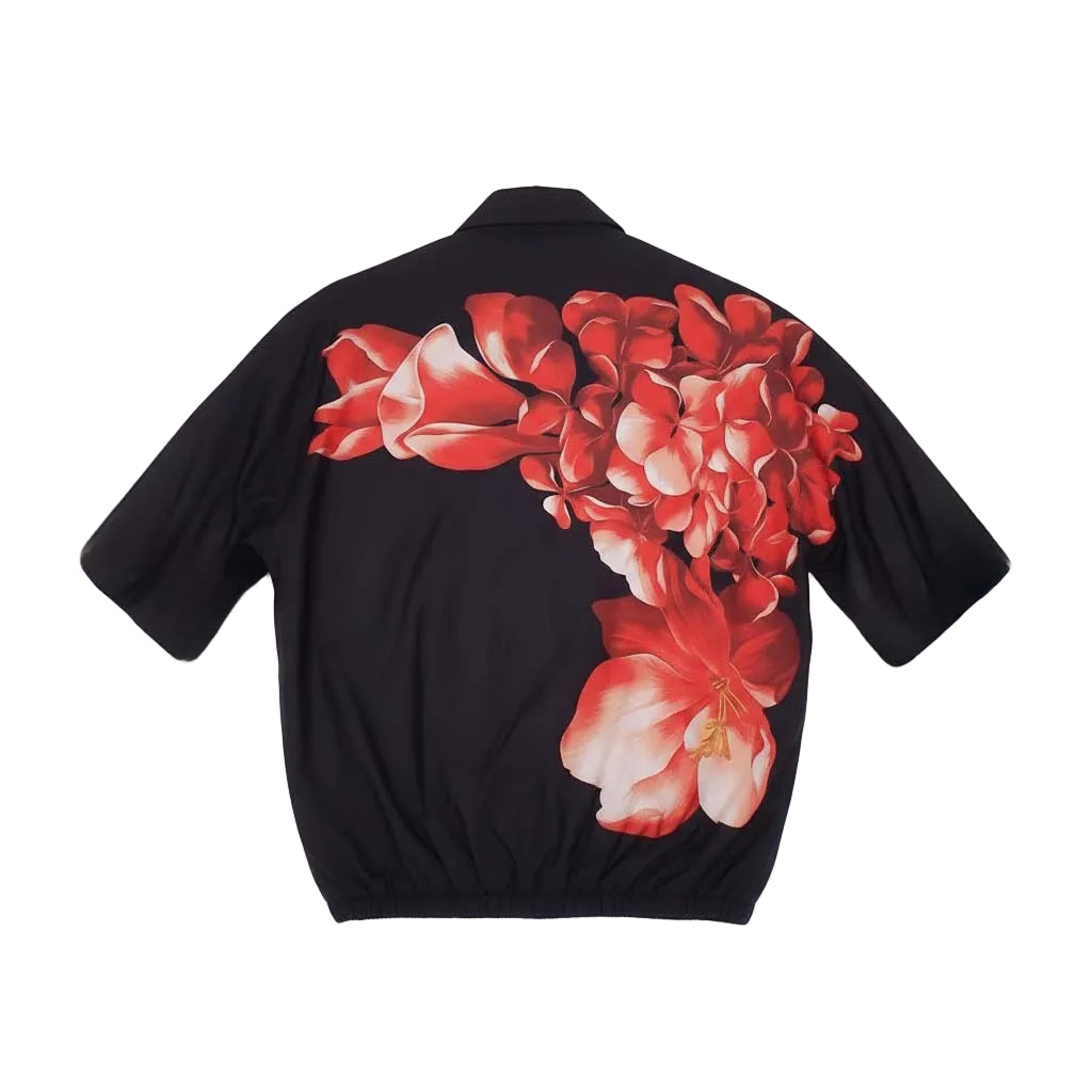 MONCLER FLORAL PRINTED SILK SHIRT - SIZE M