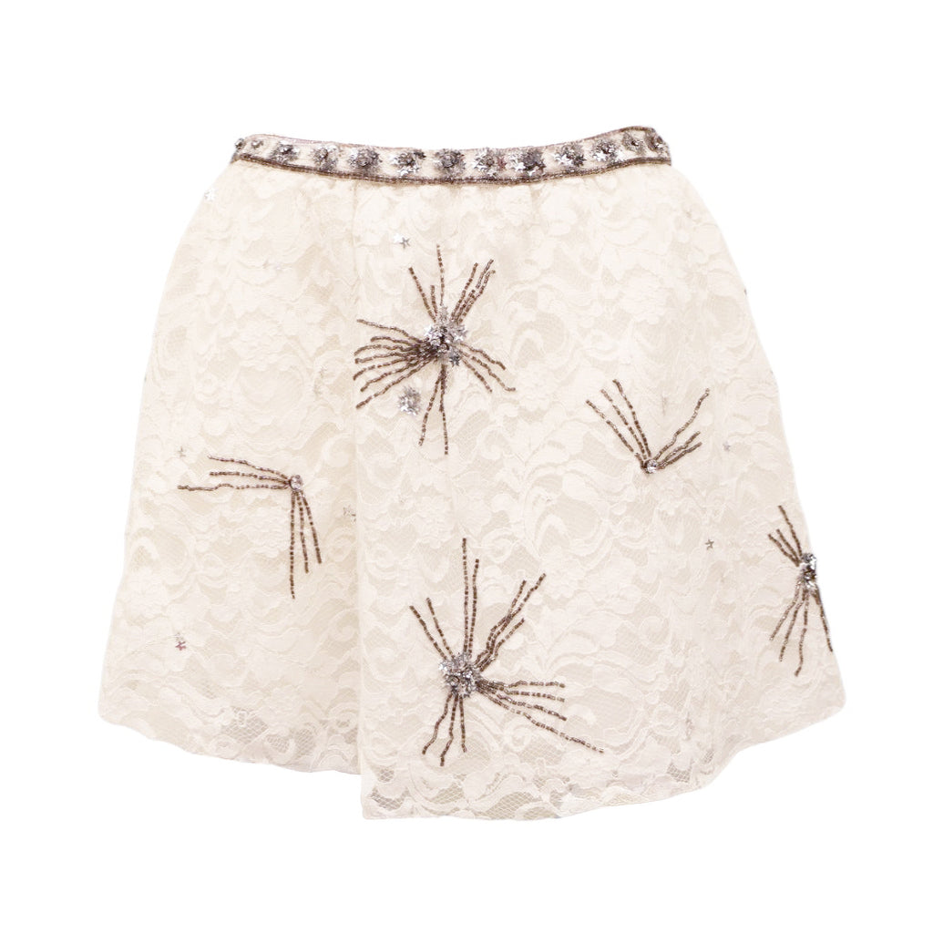 LOVESHACKFANCY 'KEZIA SKIRT' IN 'TRUE WHITE' - SIZE 6