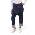 R13 DARK WASH 'TAILORED DROP' CUFFED JEANS - SIZE 30