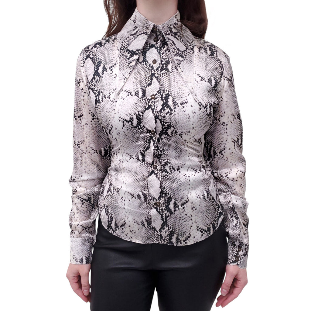 16 ARLINGTON SNAKESKIN BLOUSE - SIZE 2 US / 6 UK