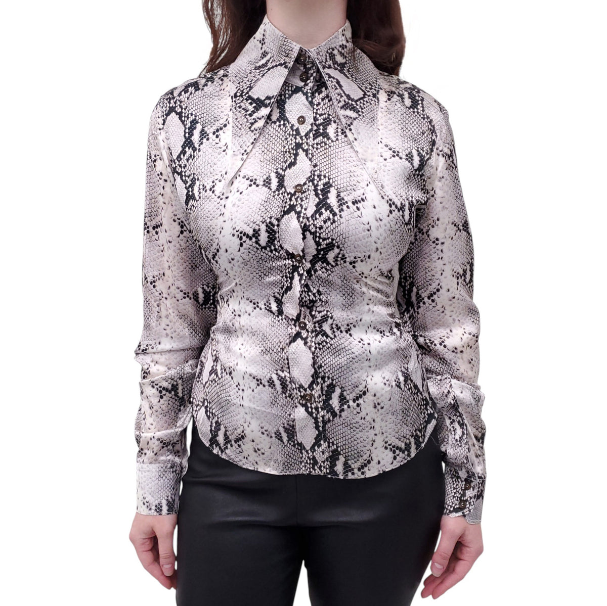 16 ARLINGTON SNAKESKIN BLOUSE - SIZE 2 US / 6 UK