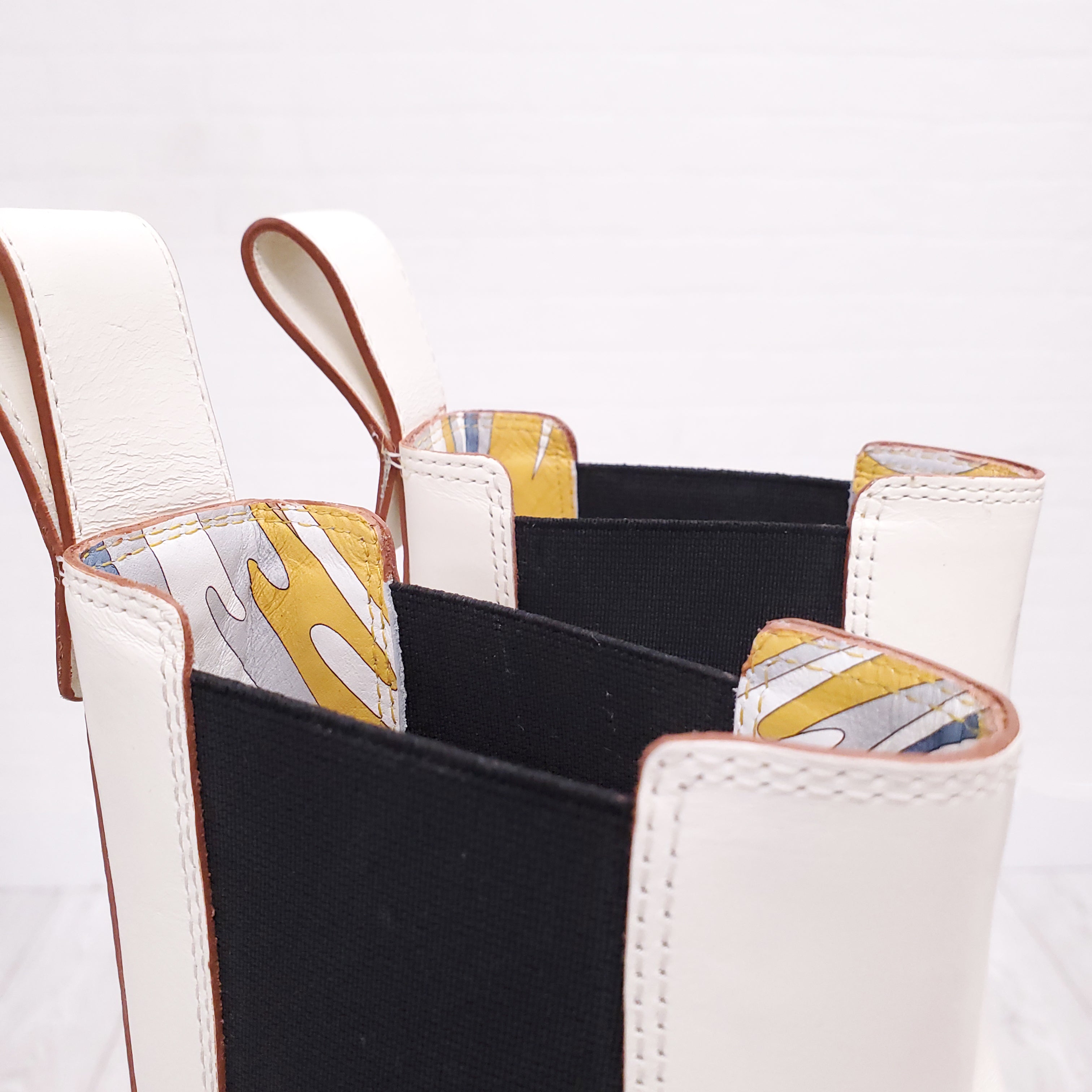 EMILIO PUCCI WHITE MOTO BOOTS - SIZE 39