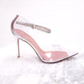 AMINA MUADDI PVC CRYSTAL STRAP HEELS - SIZE 36