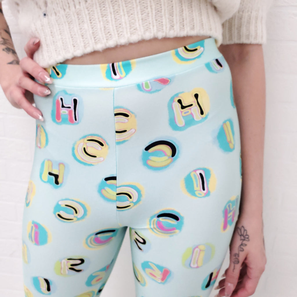 ALESSANDRA RICH GRAPHIC LEGGINGS - SIZE 38
