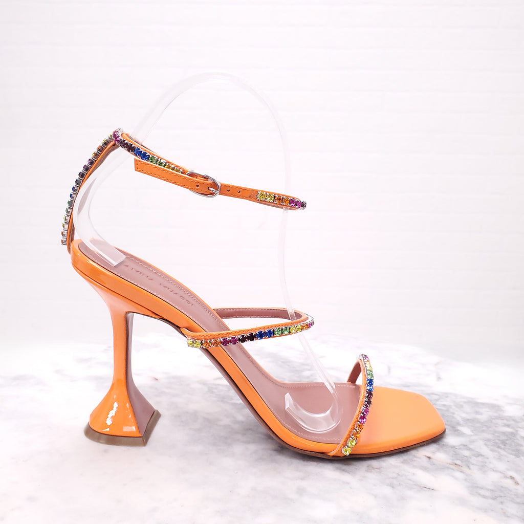 AMINA MUADDI ORANGE GILDA SANDALS - SIZE 40