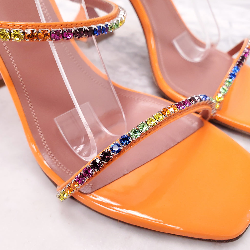 AMINA MUADDI ORANGE GILDA SANDALS - SIZE 40