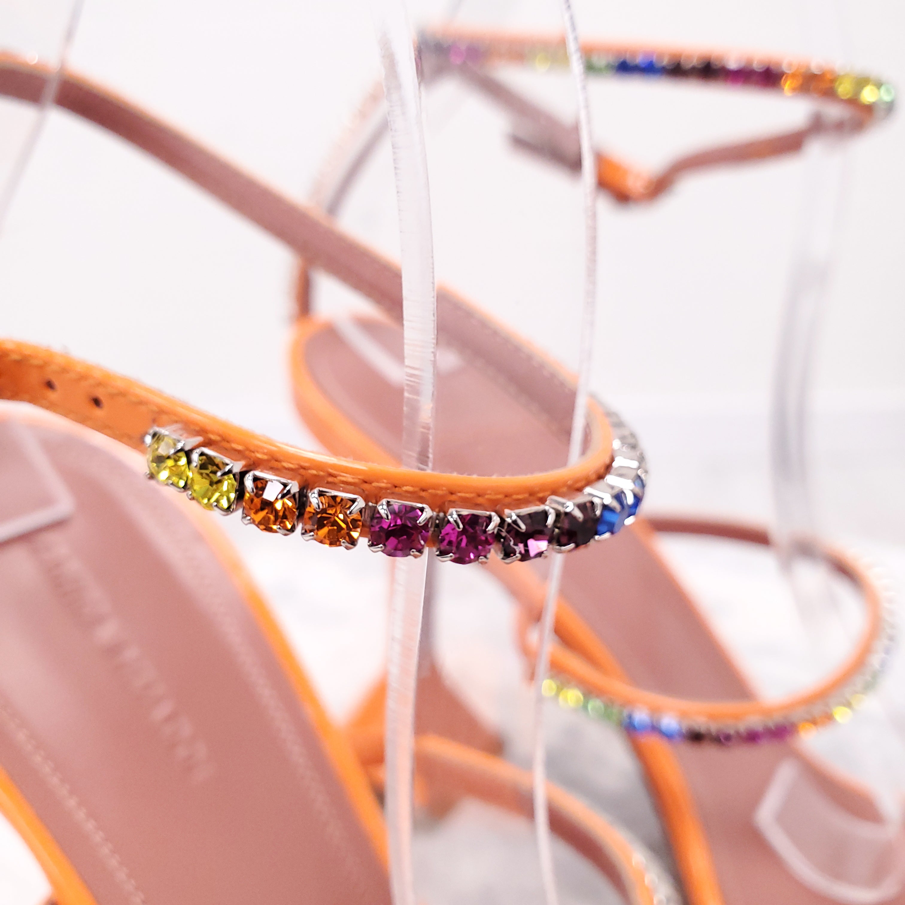 AMINA MUADDI ORANGE GILDA SANDALS - SIZE 40