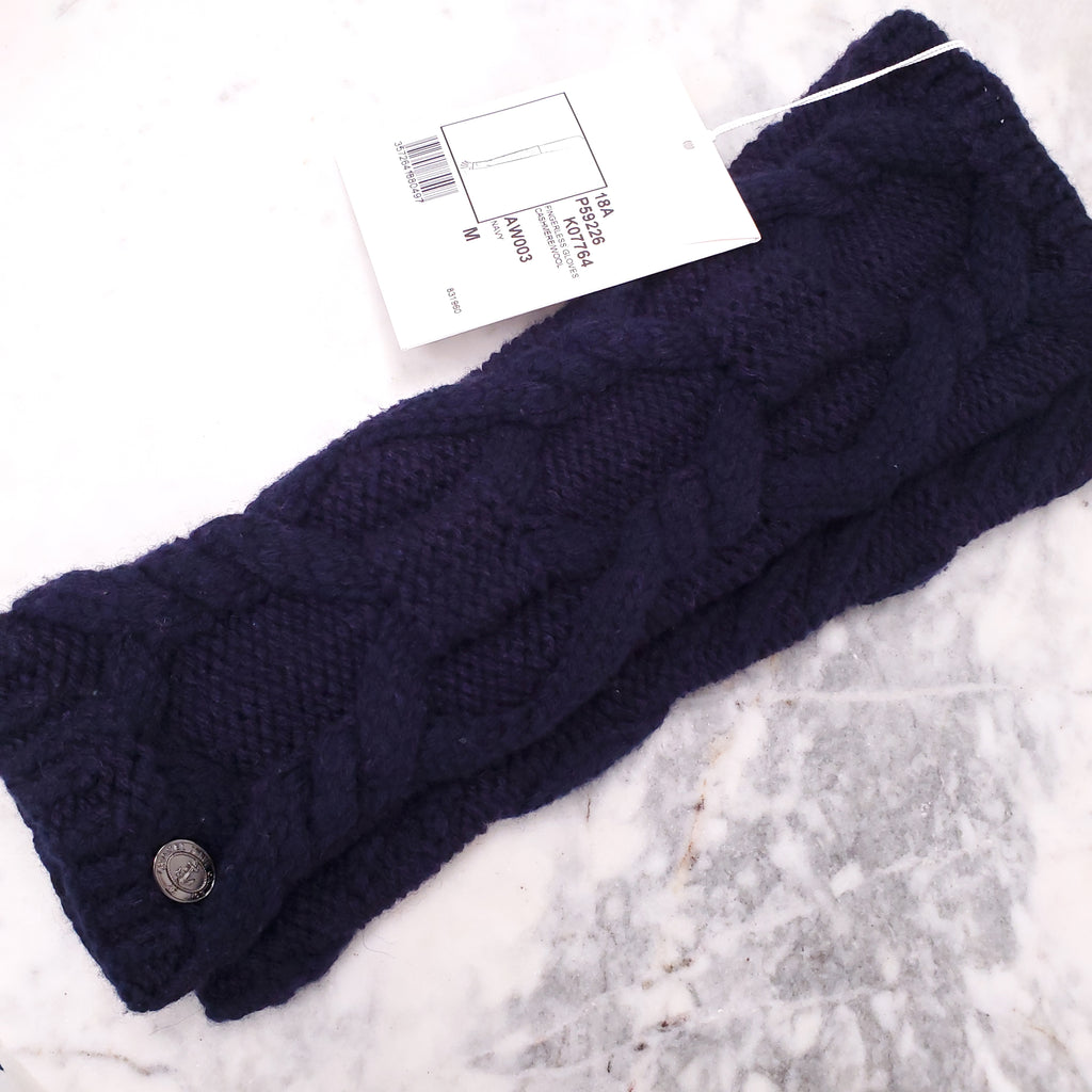 CHANEL NAVY FINGERLESS GLOVES
