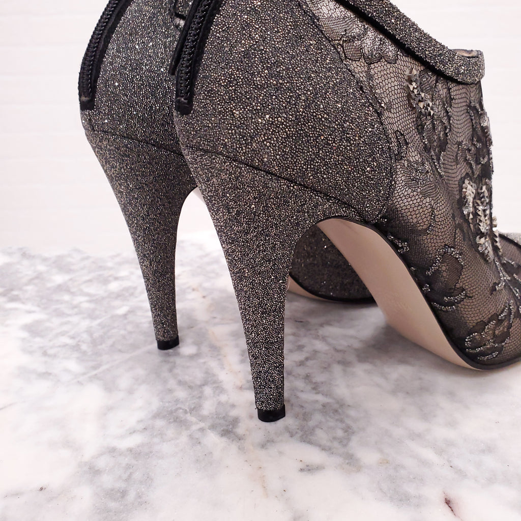 VALENTINO LACE SEQUIN BOOTIES - SIZE 40