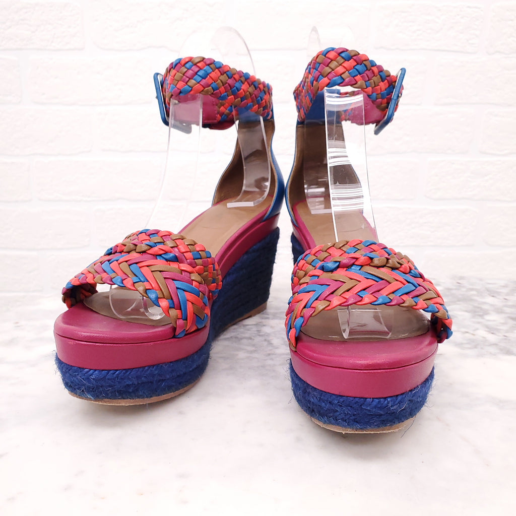 HERMÈS WOVEN PLATFORM SANDALS - SIZE 36