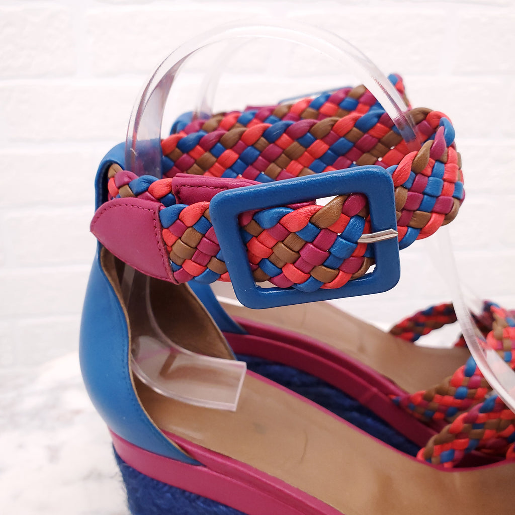 HERMÈS WOVEN PLATFORM SANDALS - SIZE 36