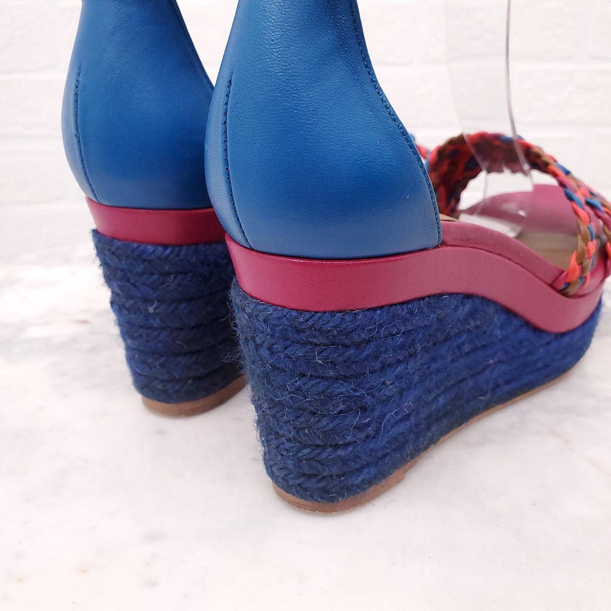 HERMÈS WOVEN PLATFORM SANDALS - SIZE 36