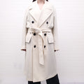 AMI IVORY DOUBLE BREASTED COAT - SIZE L