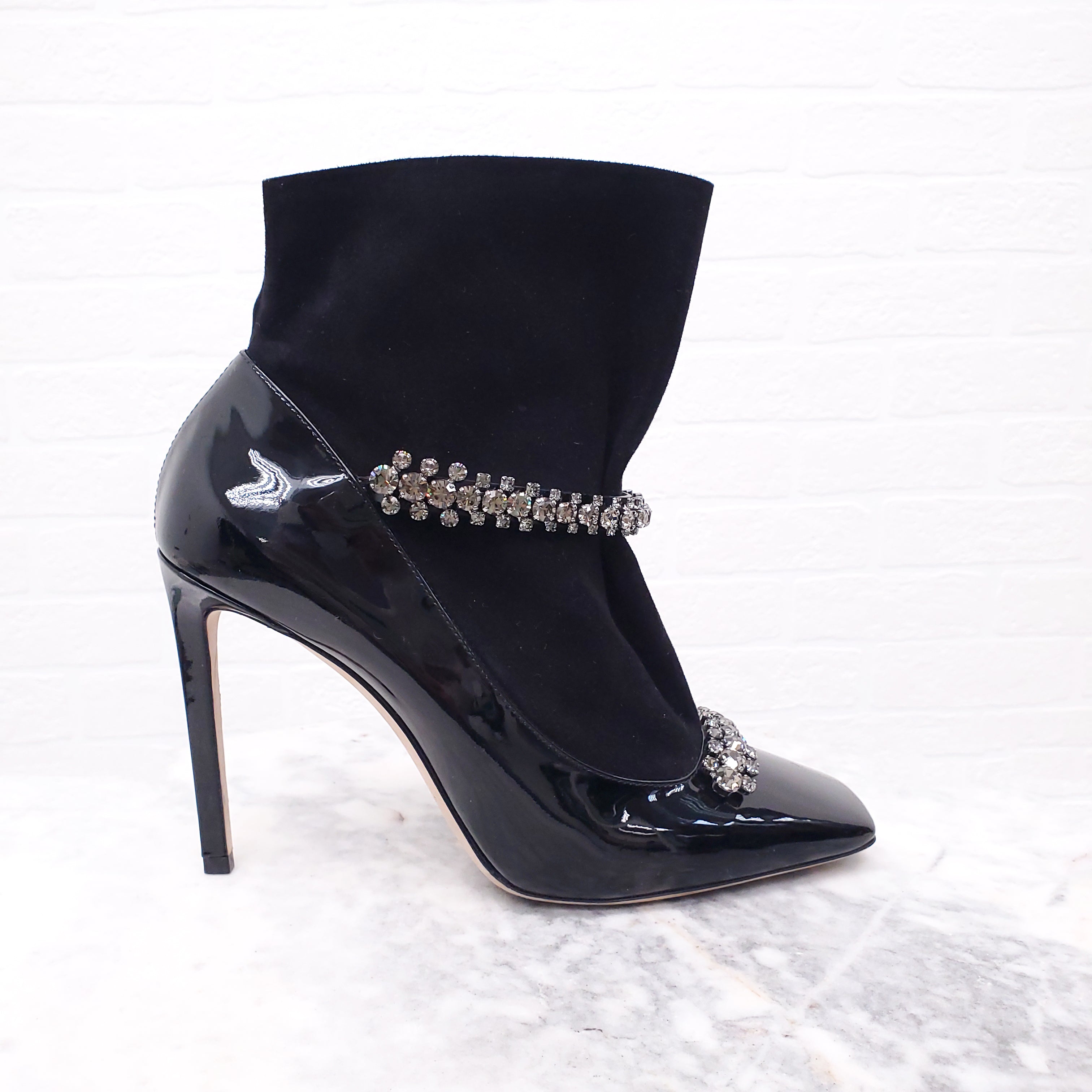 JIMMY CHOO MARUXA 100 CRYSTAL BOOTIES - SIZE 39