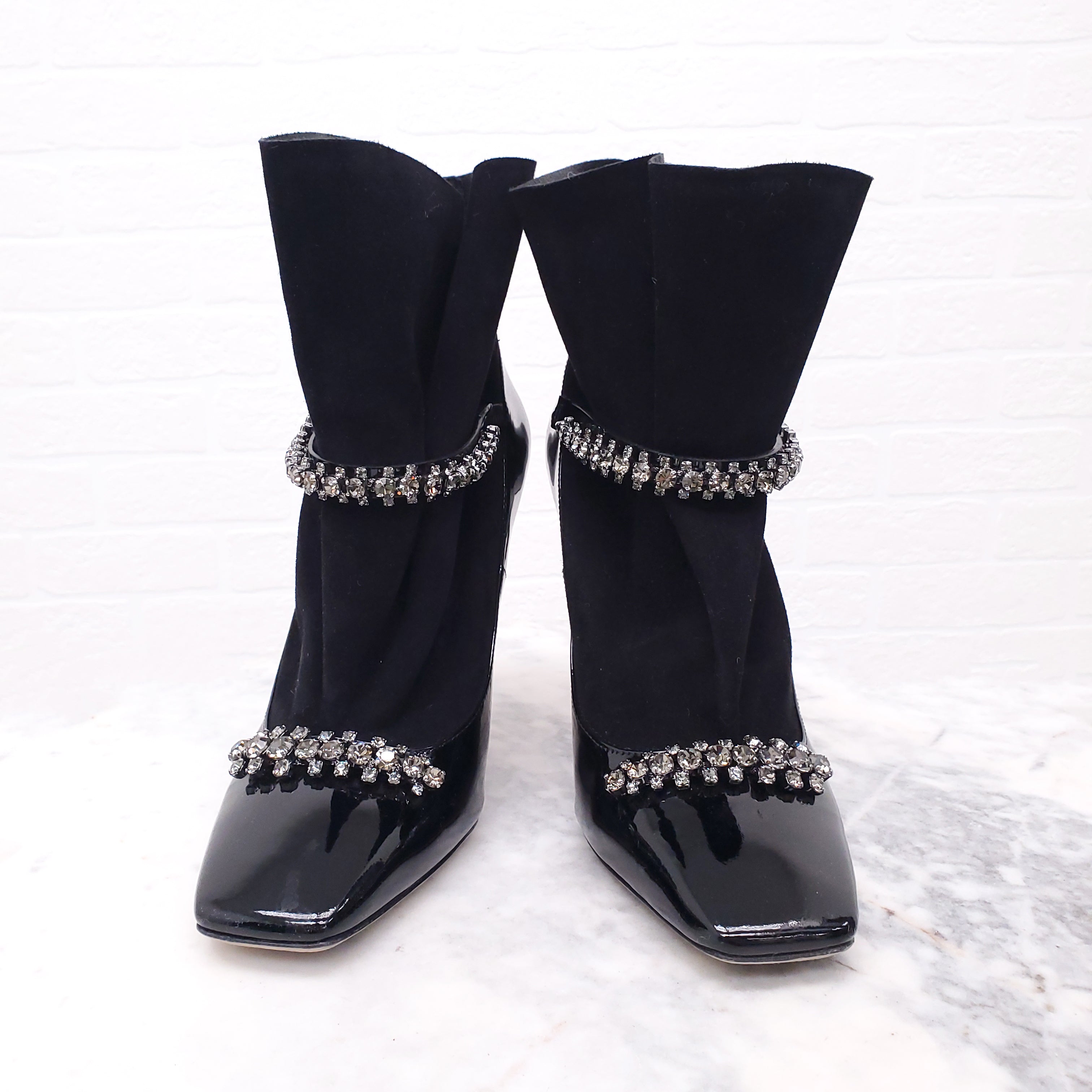 JIMMY CHOO MARUXA 100 CRYSTAL BOOTIES - SIZE 39