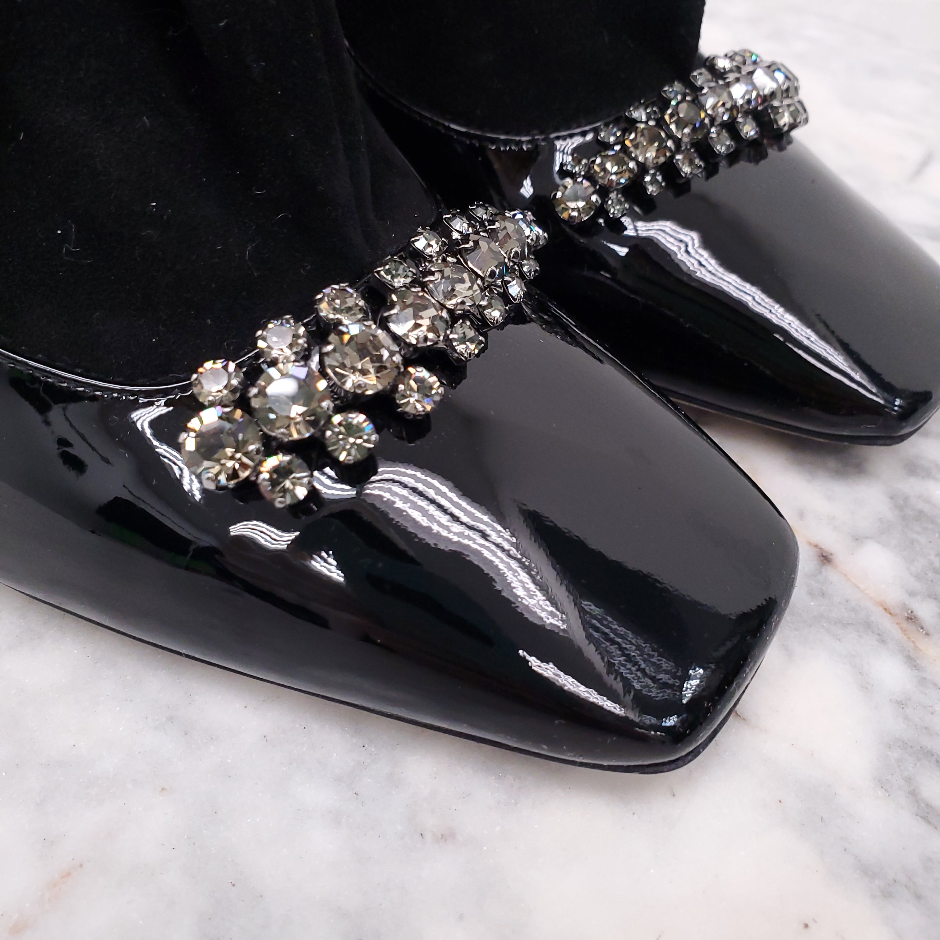 JIMMY CHOO MARUXA 100 CRYSTAL BOOTIES - SIZE 39