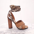 GUCCI SNAKESKIN WRAP HEELS - SIZE 35.5