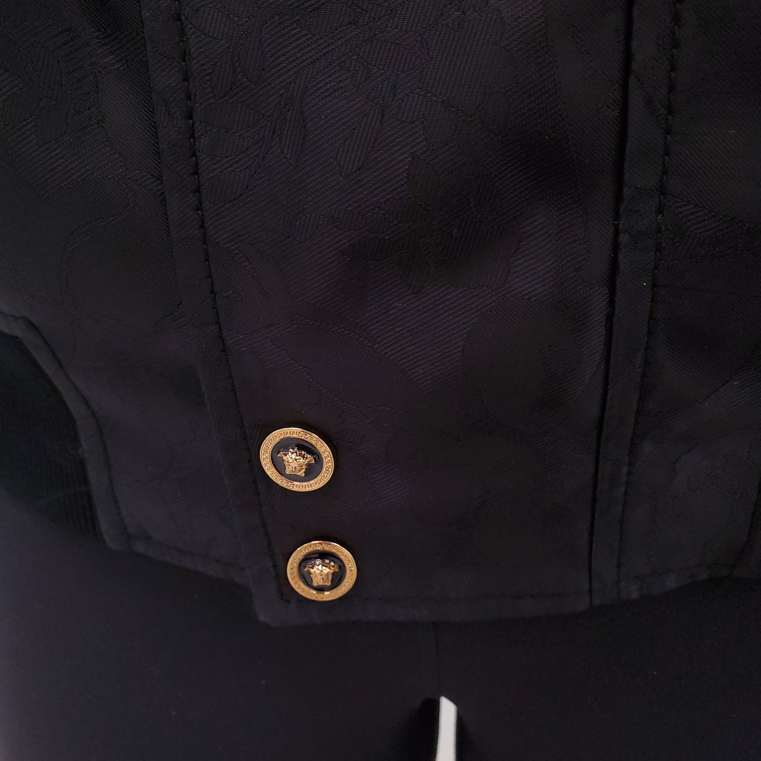 VERSACE BOMBER JACKET WITH LEOPARD INTERIOR - SIZE 48