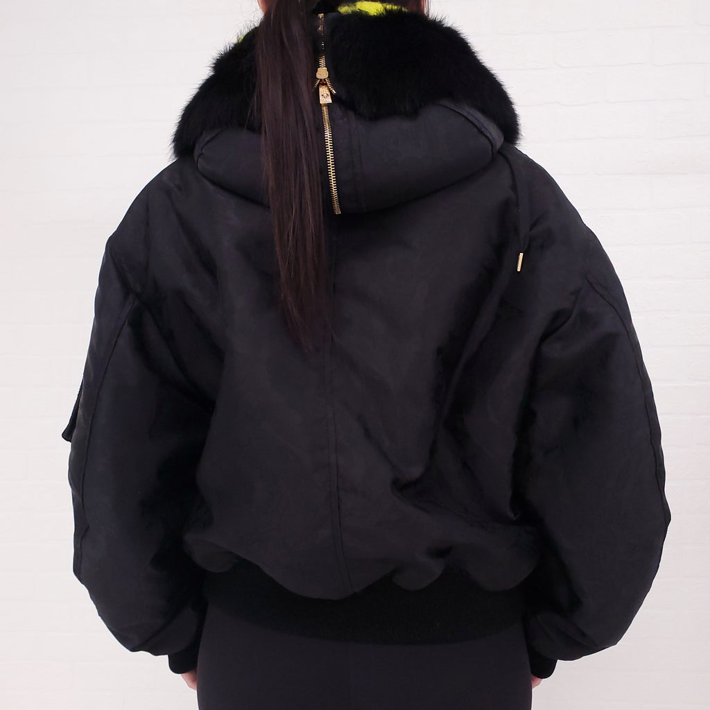 VERSACE BOMBER JACKET WITH LEOPARD INTERIOR - SIZE 48