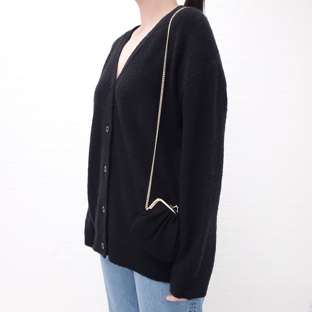 MOSCHINO BLACK CARDIGAN WITH COIN PURSE- SIZE 42