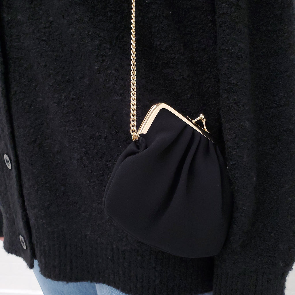 MOSCHINO BLACK CARDIGAN WITH COIN PURSE- SIZE 42