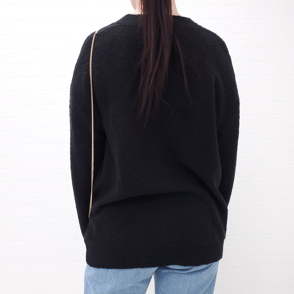 MOSCHINO BLACK CARDIGAN WITH COIN PURSE- SIZE 42