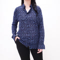 GIVENCHY NAVY LOGO BLOUSE WITH STARS - SIZE S