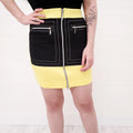 LOVE MOSCHINO BLACK AND YELLOW SKIRT - SIZE 40