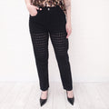 ISABEL MARANT CUT OUT JEANS WITH SHEER LEG - SIZE 44