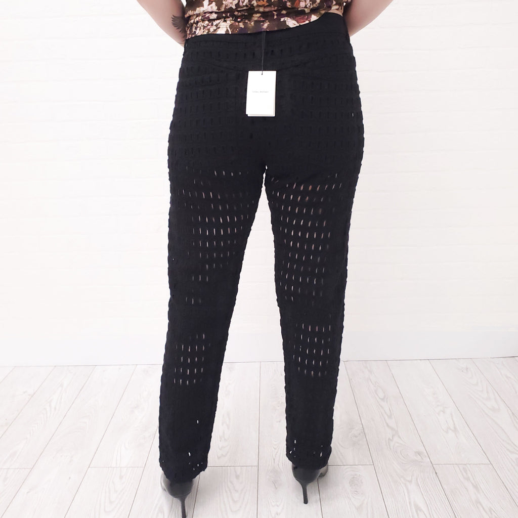 ISABEL MARANT CUT OUT JEANS WITH SHEER LEG - SIZE 44