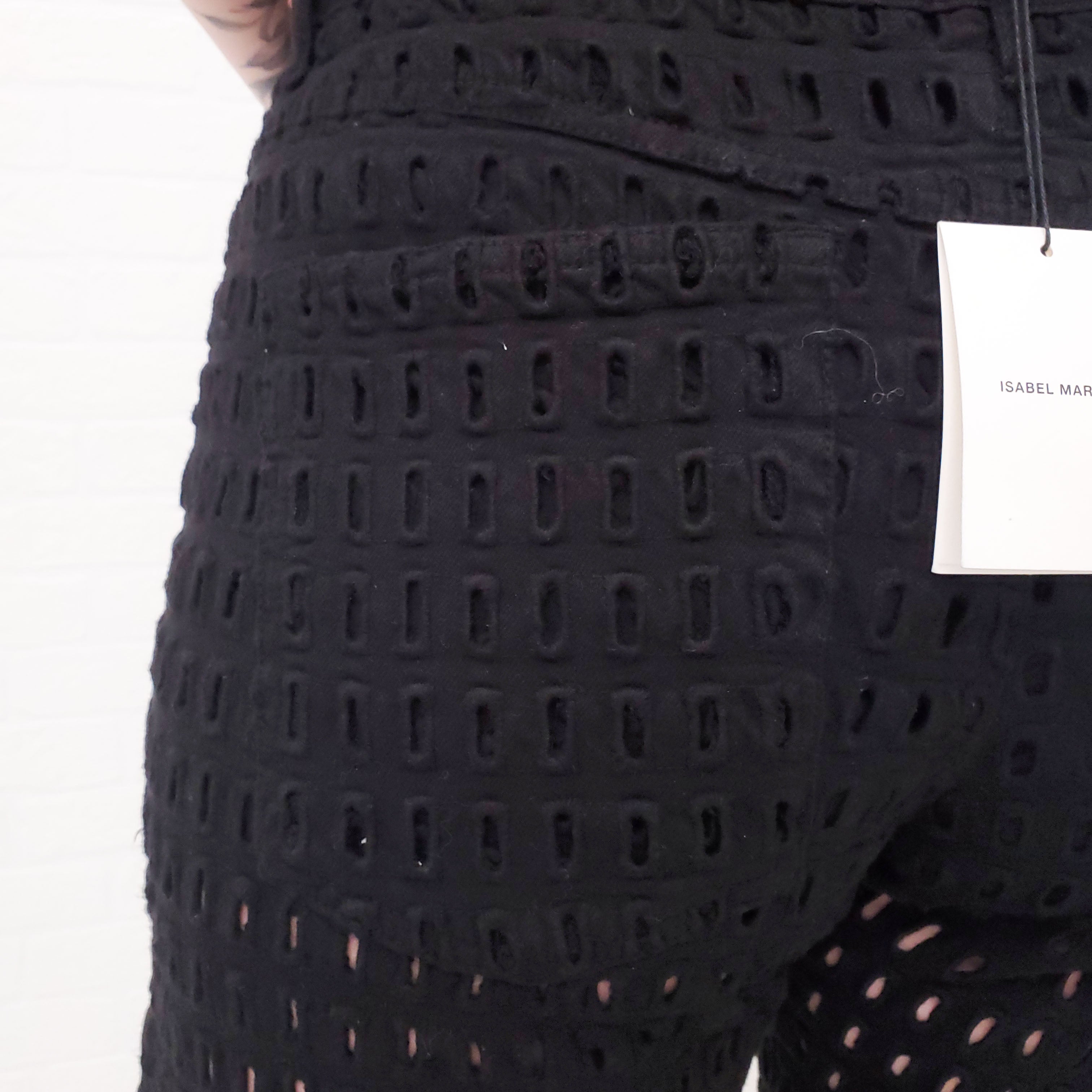 ISABEL MARANT CUT OUT JEANS WITH SHEER LEG - SIZE 44