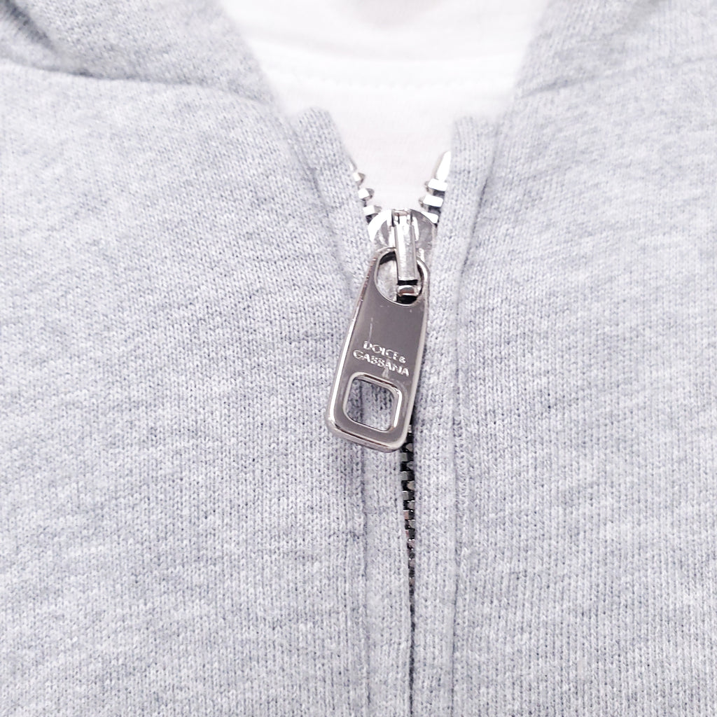 DOLCE & GABBANA GREY OVERSIZED HEART SWEATSHIRT - SIZE 46/12