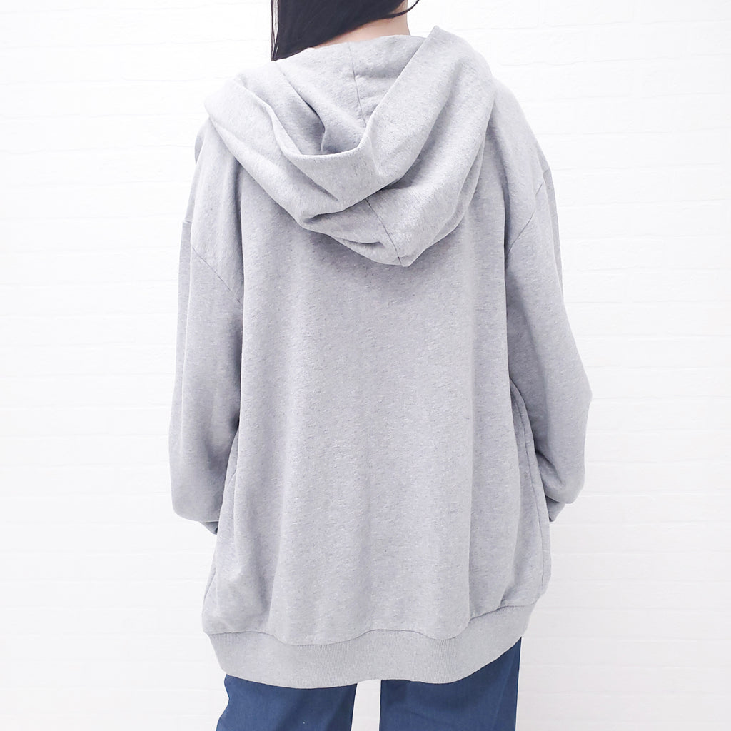 DOLCE & GABBANA GREY OVERSIZED HEART SWEATSHIRT - SIZE 46/12
