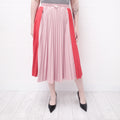 MONCLER PINK AND RED PLEATED SKIRT - SIZE 42
