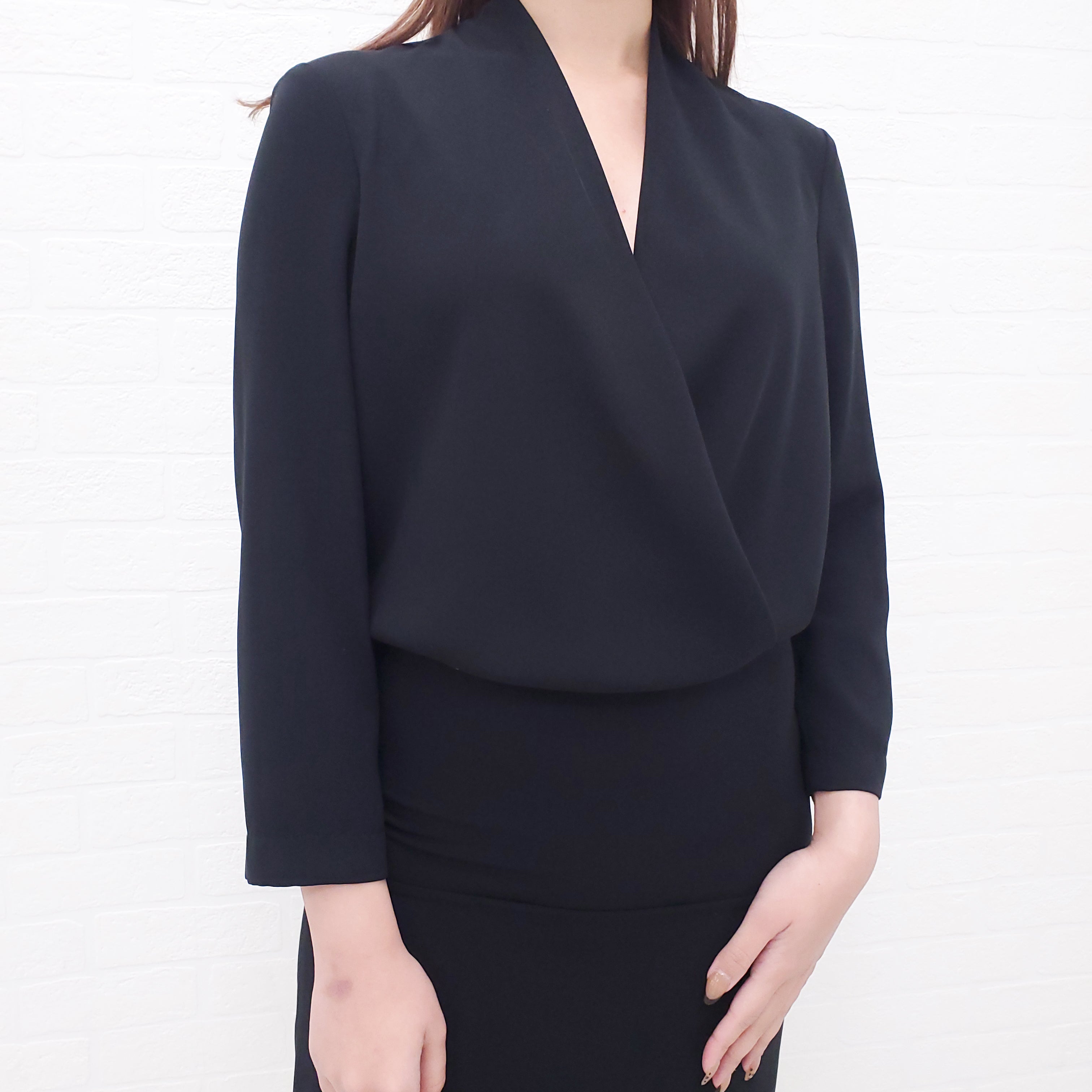 THE ROW BLACK DRAPED DRESS - SIZE 2