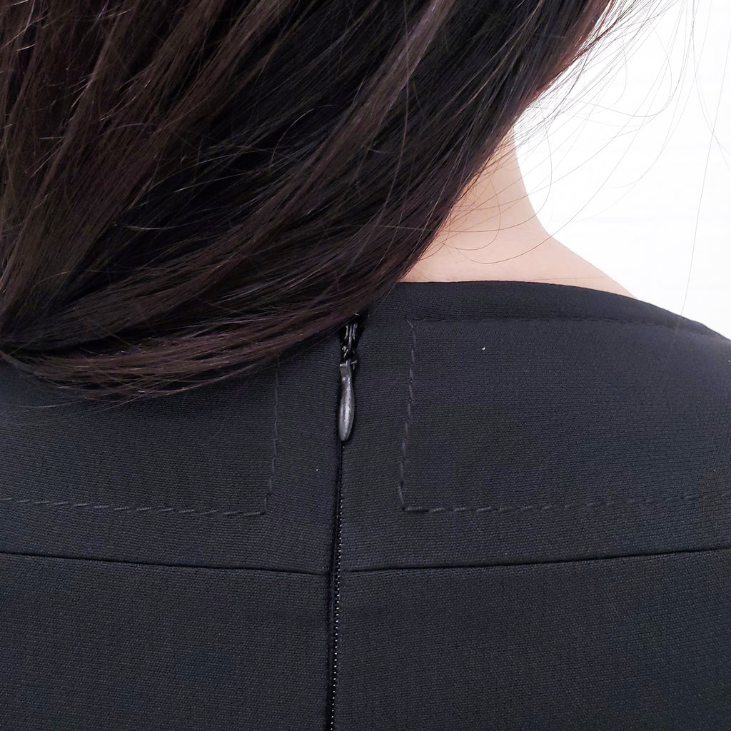 PRADA BLACK DRESS WITH SILVER BALL- SIZE 40