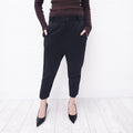 NILI LOTAN BLACK SILK TROUSERS - SIZE 4