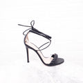 GIANVITO ROSSI BLACK BRAIDED HEELS - SIZE 36.5