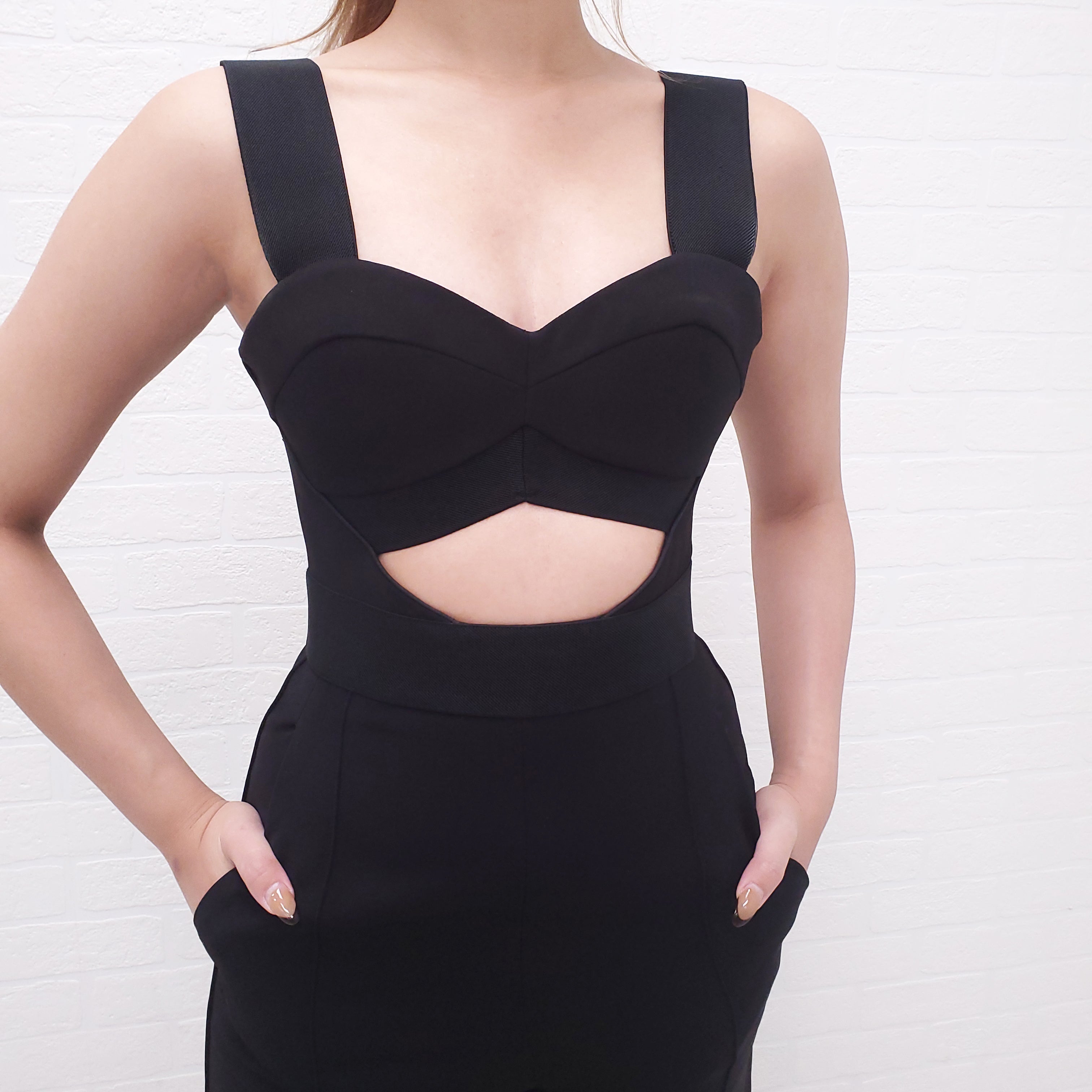 SELF-PORTRAIT BLACK JUMPSUIT - SIZE 2