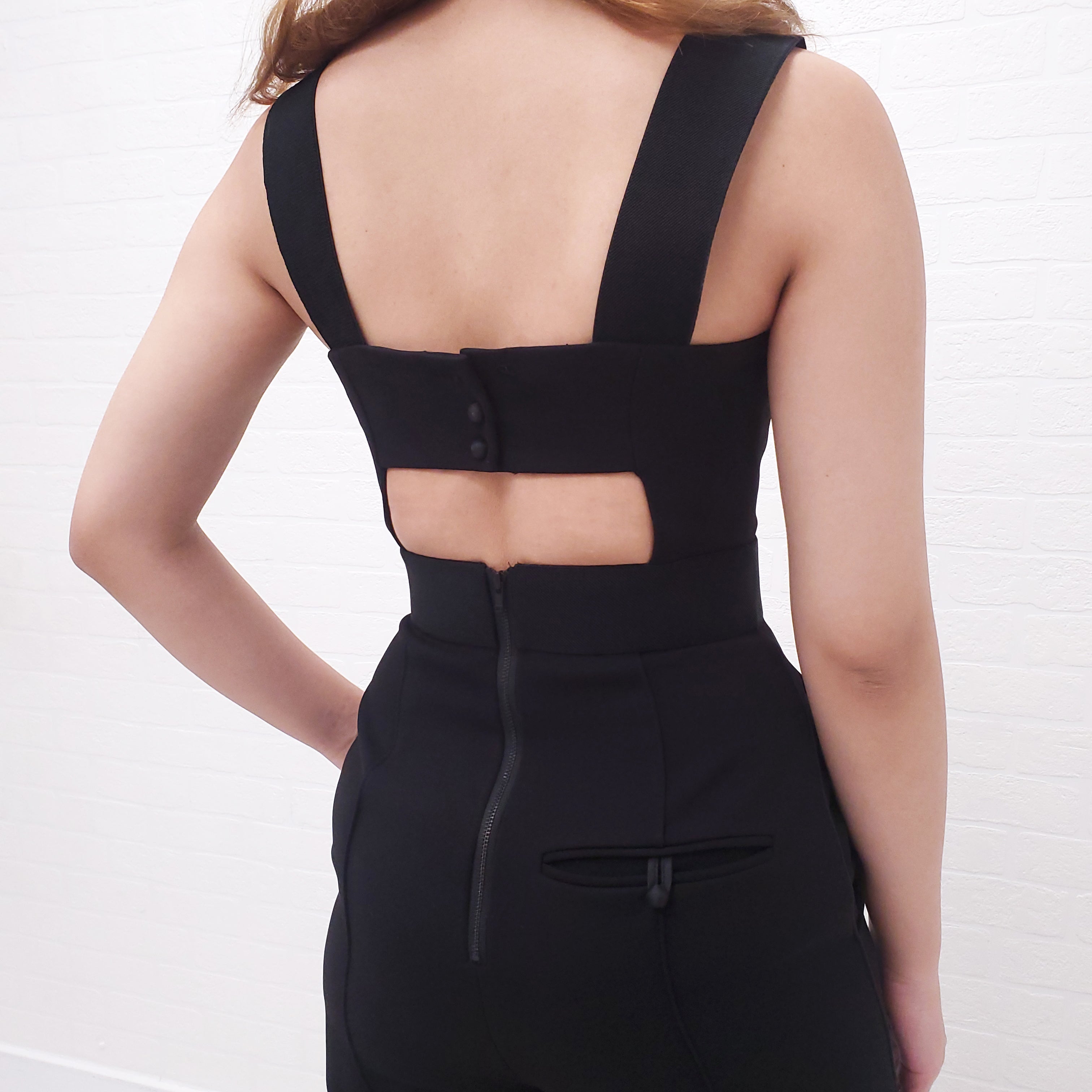 SELF-PORTRAIT BLACK JUMPSUIT - SIZE 2