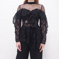 SELF-PORTRAIT SHEER BLOUSE WITH BEADING - SIZE 0