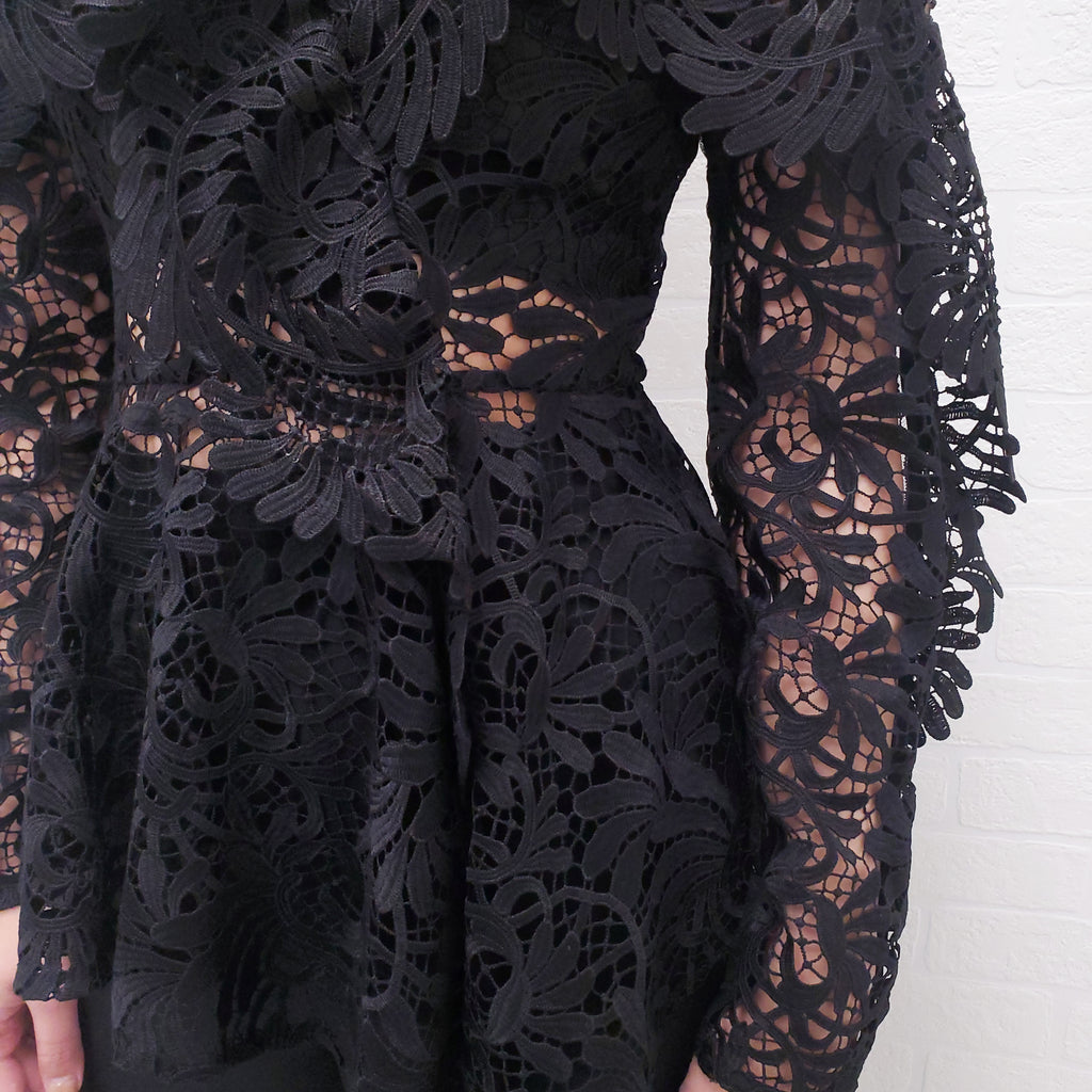 SELF-PORTRAIT SHEER BLOUSE WITH BEADING - SIZE 0