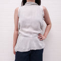 CHLOÉ GREY SILK TANK TOP WITH TIES - SIZE 38