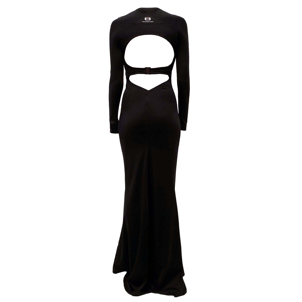 BALENCIAGA COLLECTABLE SPANDEX LOGO GOWN - SIZE 38