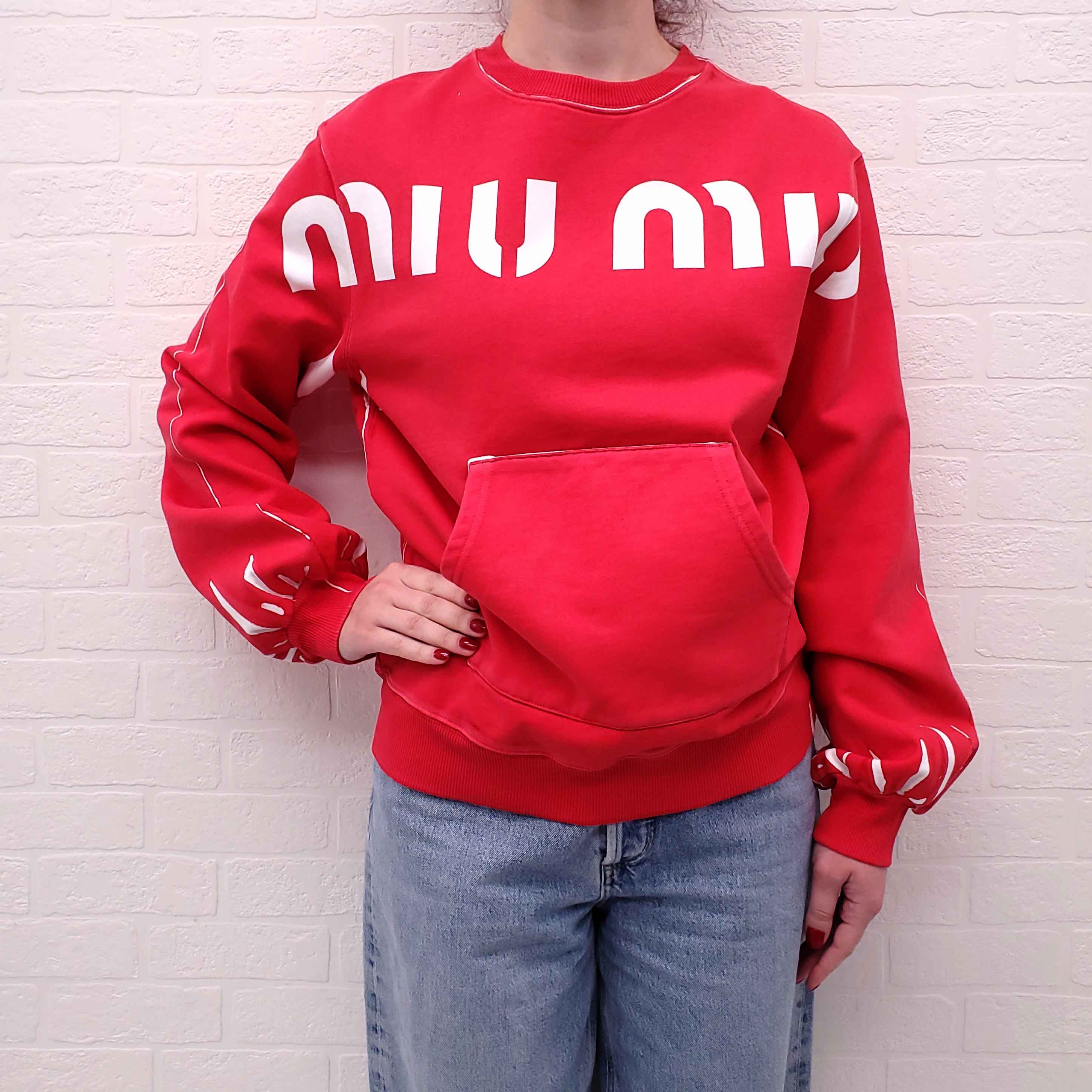 MIU MIU SWEATSHIRT ROSSO - SIZE M