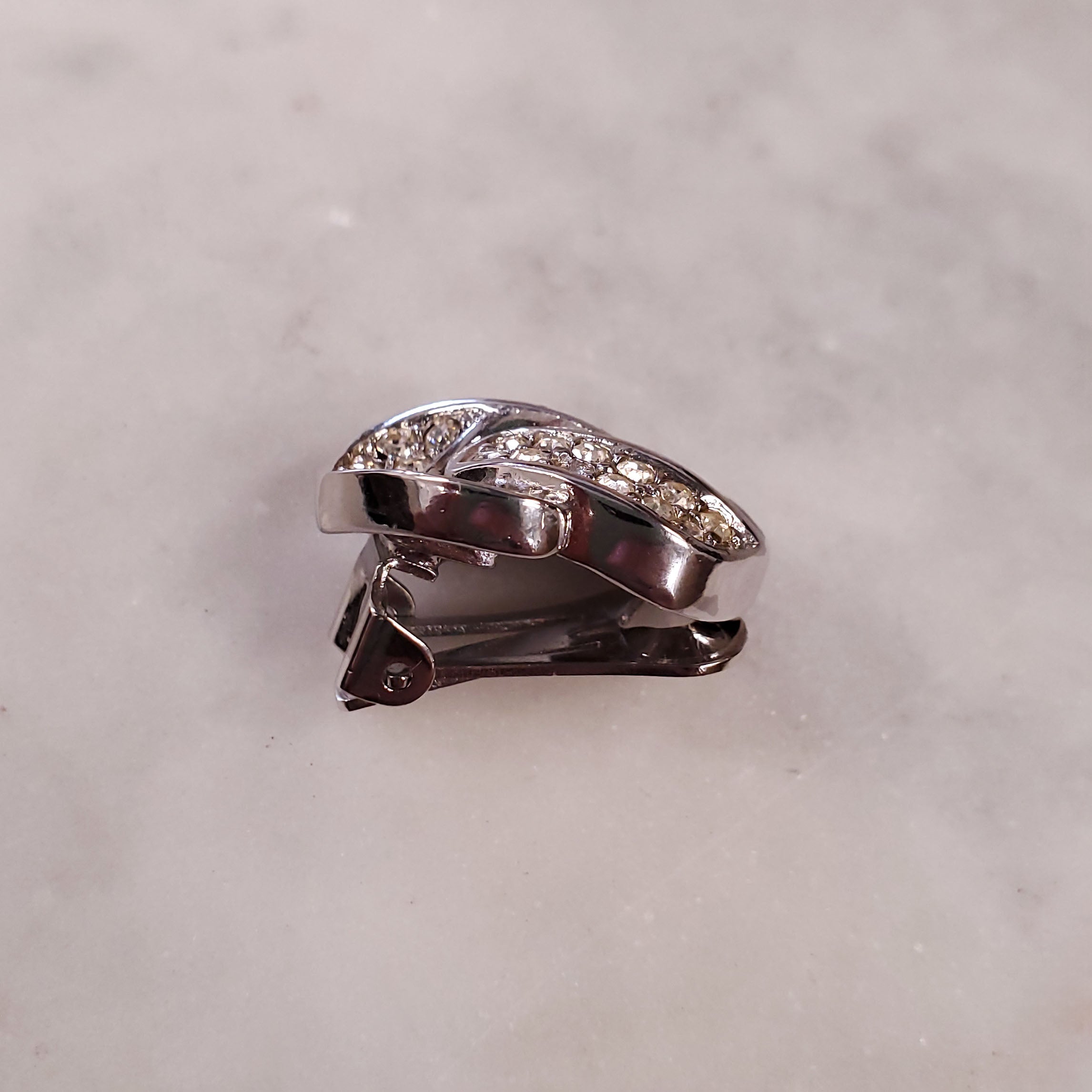 DIOR SILVER AND DIAMANTE EARRINGS