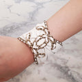 CHANEL LEATHER CUFF BRACELET - SIZE M