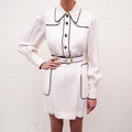 ZIMMERMANN CREAM SWING DRESS WITH CRYSTAL BUG DETAIL - SIZE 1 (SIZE US 6)
