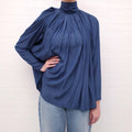 SMYTHE BLUE OVERSIZED PLEATED BLOUSE - SIZE S
